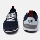 A blue Men's bugatti Sneakers featuring a round plain toe, zero heels heel. Made from textile with a durable tpr outsole, this laces design offers both style and comfort.