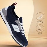 A blue Men's bugatti Sneakers featuring a round plain toe, zero heels heel. Made from textile with a durable tpr outsole, this laces design offers both style and comfort.