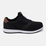 A black Men's bugatti Sneakers featuring a round plain toe, zero heels heel. Made from textile with a durable eva outsole, this laces design offers both style and comfort.