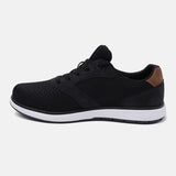 A black Men's bugatti Sneakers featuring a round plain toe, zero heels heel. Made from textile with a durable eva outsole, this laces design offers both style and comfort.