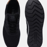 A black Men's bugatti Sneakers featuring a round plain toe, zero heels heel. Made from textile with a durable eva outsole, this laces design offers both style and comfort.