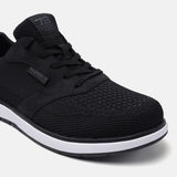 A black Men's bugatti Sneakers featuring a round plain toe, zero heels heel. Made from textile with a durable eva outsole, this laces design offers both style and comfort.