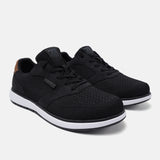 A black Men's bugatti Sneakers featuring a round plain toe, zero heels heel. Made from textile with a durable eva outsole, this laces design offers both style and comfort.