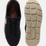A black Men's bugatti Sneakers featuring a round plain toe, zero heels heel. Made from textile with a durable eva outsole, this laces design offers both style and comfort.