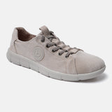 A beige Men's bugatti Sneakers featuring a round plain toe, zero heels heel. Made from textile with a durable eva outsole, this laces design offers both style and comfort.
