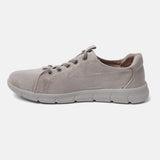 A beige Men's bugatti Sneakers featuring a round plain toe, zero heels heel. Made from textile with a durable eva outsole, this laces design offers both style and comfort.