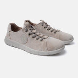 A beige Men's bugatti Sneakers featuring a round plain toe, zero heels heel. Made from textile with a durable eva outsole, this laces design offers both style and comfort.