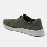 A green Men's bugatti Sneakers featuring a round plain toe, zero heels heel. Made from textile with a durable eva outsole, this laces design offers both style and comfort.