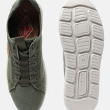 A green Men's bugatti Sneakers featuring a round plain toe, zero heels heel. Made from textile with a durable eva outsole, this laces design offers both style and comfort.