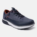 A blue Men's bugatti Sneakers featuring a round plain toe, zero heels heel. Made from textile with a durable eva outsole, this laces design offers both style and comfort.