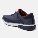 A blue Men's bugatti Sneakers featuring a round plain toe, zero heels heel. Made from textile with a durable eva outsole, this laces design offers both style and comfort.