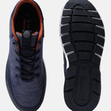 A blue Men's bugatti Sneakers featuring a round plain toe, zero heels heel. Made from textile with a durable eva outsole, this laces design offers both style and comfort.