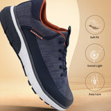 A blue Men's bugatti Sneakers featuring a round plain toe, zero heels heel. Made from textile with a durable eva outsole, this laces design offers both style and comfort.