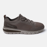 A beige Men's bugatti Sneakers featuring a round plain toe, zero heels heel. Made from textile with a durable eva outsole, this laces design offers both style and comfort.