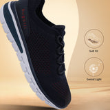 A blue Men's bugatti Sneakers featuring a round plain toe, zero heels heel. Made from textile with a durable eva outsole, this laces design offers both style and comfort.