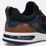 A blue Men's bugatti Athileisure Sneakers featuring a round toe plain toe, zero heels heel. Made from textile with a durable eva outsole, this easy lace design offers both style and comfort.
