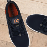 A blue Men's bugatti Athileisure Sneakers featuring a round toe plain toe, zero heels heel. Made from textile with a durable eva outsole, this easy lace design offers both style and comfort.