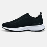 A black Men's bugatti Sneakers featuring a round plain toe, zero heels heel. Made from synthetic with a durable eva outsole, this laces design offers both style and comfort.