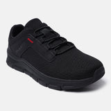 A black Men's bugatti Sneakers featuring a round plain toe, zero heels heel. Made from textile with a durable eva outsole, this laces design offers both style and comfort.
