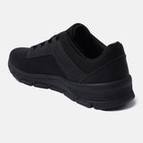 A black Men's bugatti Sneakers featuring a round plain toe, zero heels heel. Made from textile with a durable eva outsole, this laces design offers both style and comfort.
