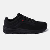 A black Men's bugatti Sneakers featuring a round plain toe, zero heels heel. Made from textile with a durable eva outsole, this laces design offers both style and comfort.