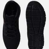 A black Men's bugatti Sneakers featuring a round plain toe, zero heels heel. Made from textile with a durable eva outsole, this laces design offers both style and comfort.