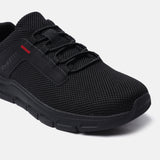 A black Men's bugatti Sneakers featuring a round plain toe, zero heels heel. Made from textile with a durable eva outsole, this laces design offers both style and comfort.
