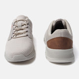 A beige Men's bugatti Sneakers featuring a round plain toe, zero heels heel. Made from textile with a durable eva outsole, this laces design offers both style and comfort.