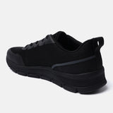 A black Men's bugatti Sneakers featuring a round plain toe, zero heels heel. Made from textile with a durable eva outsole, this laces design offers both style and comfort.