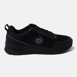 A black Men's bugatti Sneakers featuring a round plain toe, zero heels heel. Made from textile with a durable eva outsole, this laces design offers both style and comfort.