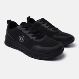 A black Men's bugatti Sneakers featuring a round plain toe, zero heels heel. Made from textile with a durable eva outsole, this laces design offers both style and comfort.