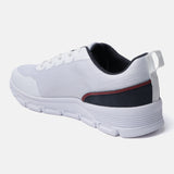 A white Men's bugatti Sneakers featuring a round plain toe, zero heels heel. Made from textile with a durable eva outsole, this laces design offers both style and comfort.
