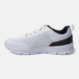 A white Men's bugatti Sneakers featuring a round plain toe, zero heels heel. Made from textile with a durable eva outsole, this laces design offers both style and comfort.