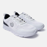 A white Men's bugatti Sneakers featuring a round plain toe, zero heels heel. Made from textile with a durable eva outsole, this laces design offers both style and comfort.