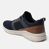 A blue Men's bugatti Sneakers featuring a round plain toe, zero heels heel. Made from textile with a durable eva outsole, this laces design offers both style and comfort.