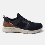 A blue Men's bugatti Sneakers featuring a round plain toe, zero heels heel. Made from textile with a durable eva outsole, this laces design offers both style and comfort.