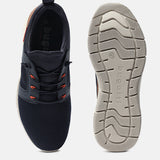 A blue Men's bugatti Sneakers featuring a round plain toe, zero heels heel. Made from textile with a durable eva outsole, this laces design offers both style and comfort.