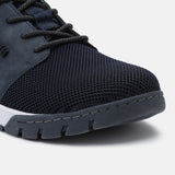 A blue Men's bugatti Sneakers featuring a round plain toe, zero heels heel. Made from textile with a durable eva outsole, this laces design offers both style and comfort.