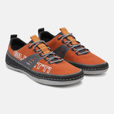 A grey Men's bugatti Sneakers featuring a round plain toe, zero heels heel. Made from textile with a durable tpr outsole, this laces design offers both style and comfort.