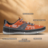 A grey Men's bugatti Sneakers featuring a round plain toe, zero heels heel. Made from textile with a durable tpr outsole, this laces design offers both style and comfort.