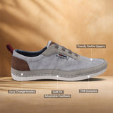 A beige Men's bugatti Sneakers featuring a round plain toe, zero heels heel. Made from textile with a durable tpr outsole, this laces design offers both style and comfort.