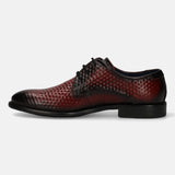 A grey Men's bugatti Derby featuring a round toe plain toe, stacked heel. Made from premium genuine leather with a durable leather outsole, this laces design offers both style and comfort.