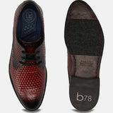 A grey Men's bugatti Derby featuring a round toe plain toe, stacked heel. Made from premium genuine leather with a durable leather outsole, this laces design offers both style and comfort.