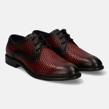 A grey Men's bugatti Derby featuring a round toe plain toe, stacked heel. Made from premium genuine leather with a durable leather outsole, this laces design offers both style and comfort.