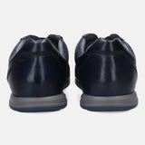 A blue Men's bugatti Sneakers featuring a round plain toe, zero heels heel. Made from premium genuine leather with a durable tr outsole, this laces design offers both style and comfort.