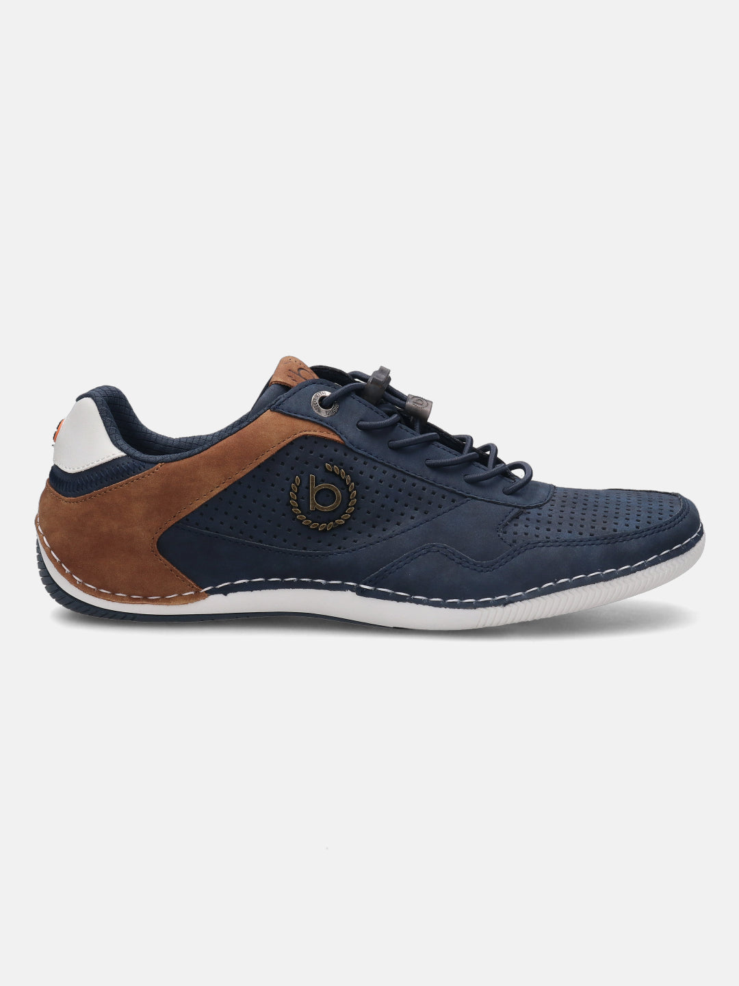 A blue Men's bugatti Sneakers featuring a round plain toe, zero heels heel. Made from synthetic with a durable tpr outsole, this laces design offers both style and comfort.