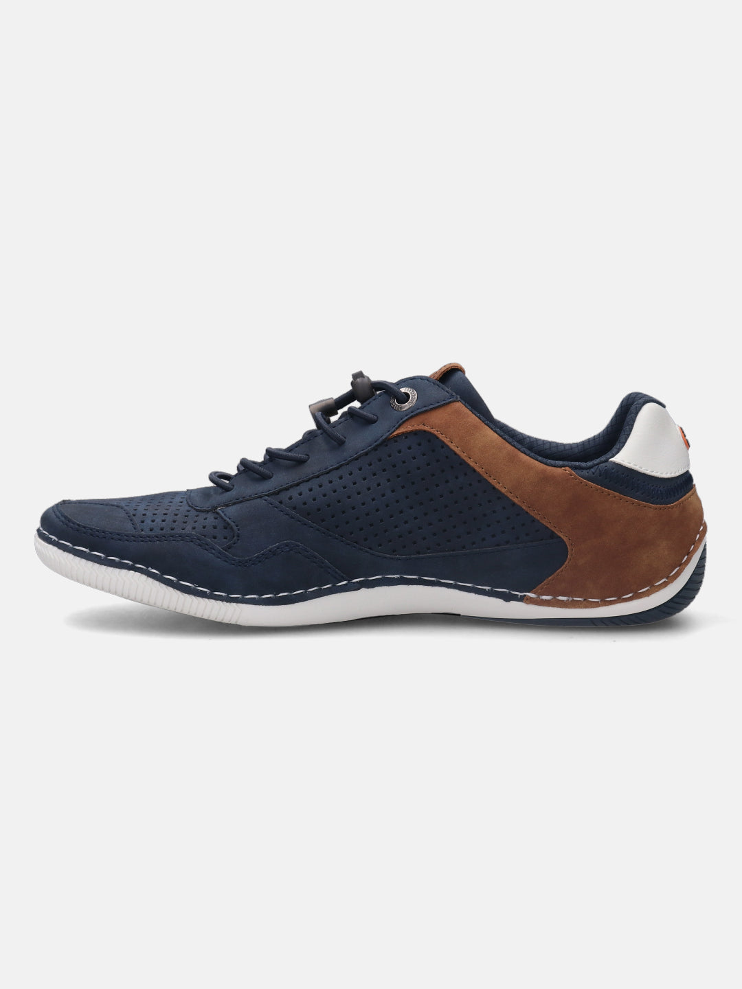 A blue Men's bugatti Sneakers featuring a round plain toe, zero heels heel. Made from synthetic with a durable tpr outsole, this laces design offers both style and comfort.