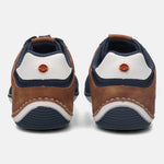 A blue Men's bugatti Sneakers featuring a round plain toe, zero heels heel. Made from synthetic with a durable tpr outsole, this laces design offers both style and comfort.