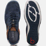 A blue Men's bugatti Sneakers featuring a round plain toe, zero heels heel. Made from synthetic with a durable tpr outsole, this laces design offers both style and comfort.