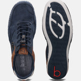 A blue Men's bugatti Sneakers featuring a round plain toe, zero heels heel. Made from synthetic with a durable tpr outsole, this laces design offers both style and comfort.